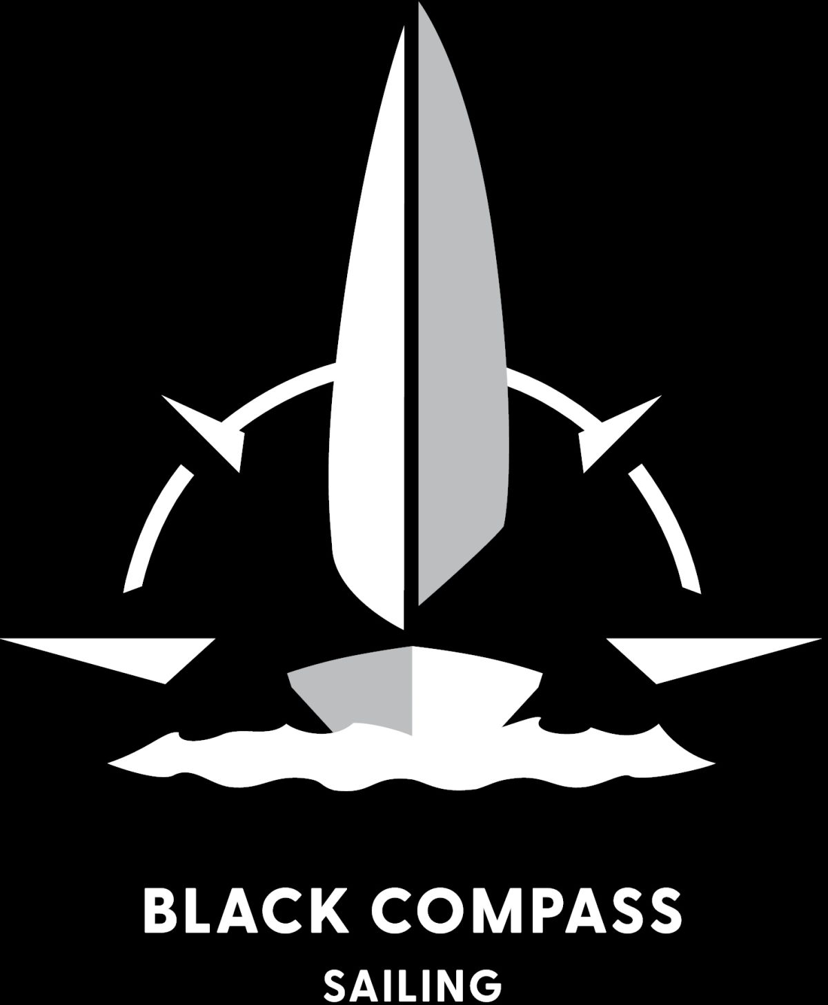 Compass Sailing Racing Sticker Black Compass Sailing with passion